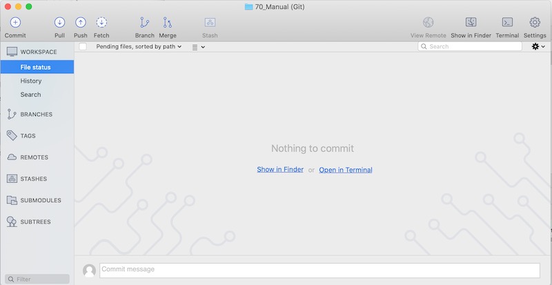 Sourcetreeの操作画面