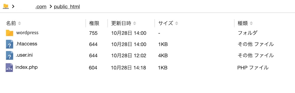 サブディレクトリにwordpressをインストール